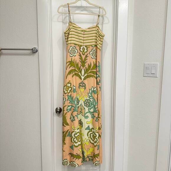NWT La Maise Studio Lucia Linen Maxi Dress in Pink Placement Size Large - Picture 5 of 9